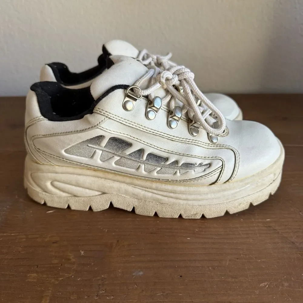 VTG No Boundaries White Platform Chunky‎ Shoes 90s Y2K Womens Size 6 Rare